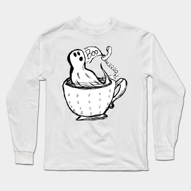 Boo Tea Call Long Sleeve T-Shirt by MetaCynth